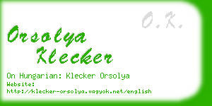 orsolya klecker business card